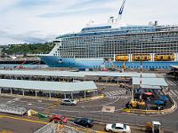 0002 The adjacent Royal Caribbean ship has 4000 passengers and is also destined for the Inside Passage. We will see it several times alsong the way.